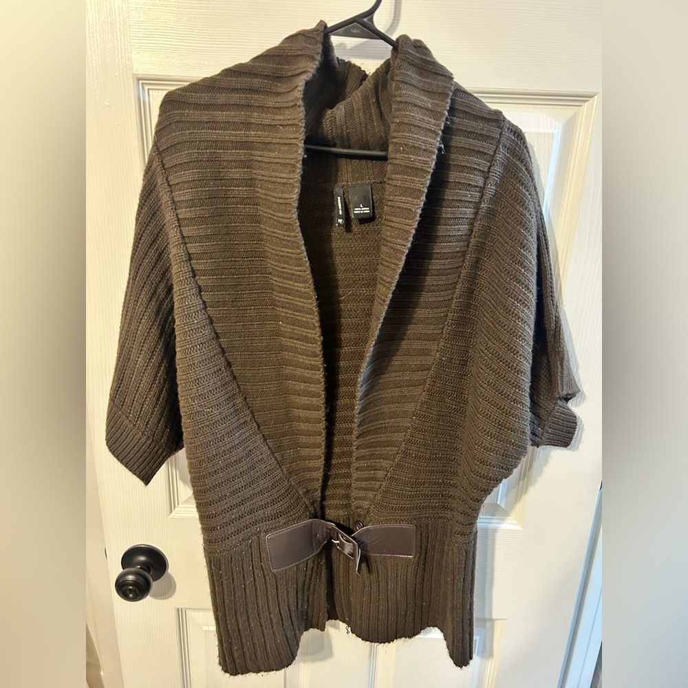 New Directions Brown Ribbed Women's Poncho